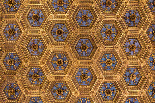 Ceiling decoration, octagonal texture, old fashioned pattern