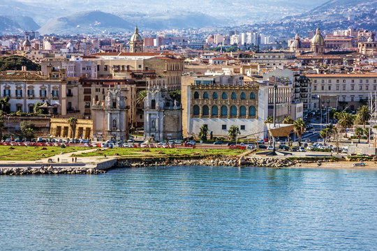 Palermo city seafront view, Sicily, Italy