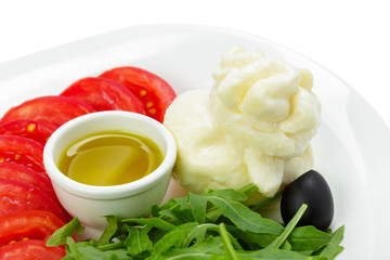 mozzarella with tomato and basil