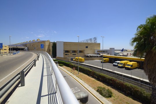 Exterior view of the Terminal of Seville Airport, Andalusia, Spain