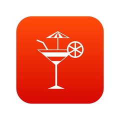 Fruit cocktail icon digital red