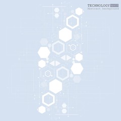Abstract technological background with various technological elements. Structure pattern technology backdrop. Vector