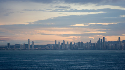 Obraz premium Panama City panorama from sea