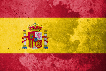 Spain Flag on stone texture background