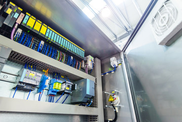 Electric control panel enclosure for power and distribution electricity. Uninterrupted, electrical...