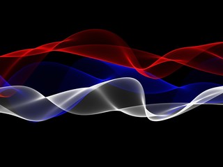 Serbia flag smoke