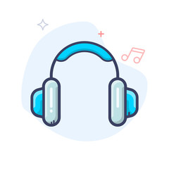 Vector headphones outline icon