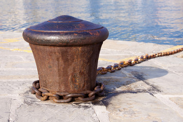 Safety concept - bollard in the port