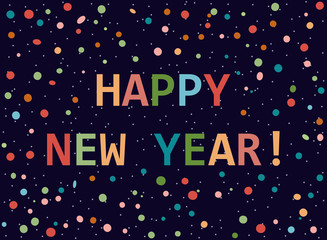 Happy New year! Greeting card, Congratulations. Vector