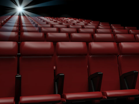 Empty  red seats  in cinema