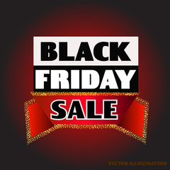 Bright background for black friday. Dark web banner for black Friday sale. Concept of advertising for seasonal offer. Vector illustration.