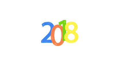 Creative colorful text 2018