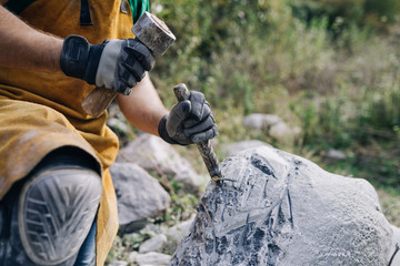 Stone artist sculptor artwork.