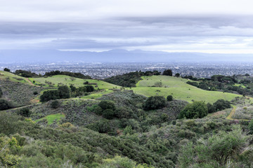 San Francisco South Bay Area Views in Winter. Fremont Older Open Space Preserve, Cupertino, Santa...