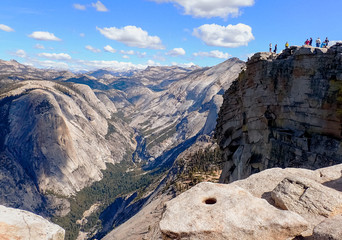 Looking Down into Yosemite Valley and Sierras from Half Dome