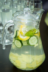 Limonade in transparent jug