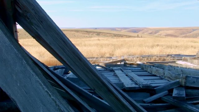 Broken down wood outside Abandoned House Oregon