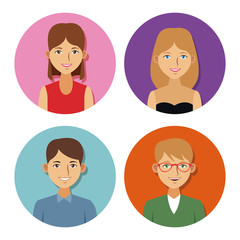 People in round icons icon vector illustration graphic design