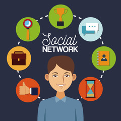 Social network icons icon vector illustration graphic design