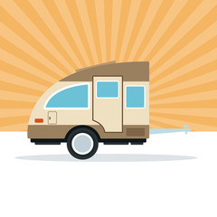 Caravan trailer vehicle icon vector illustration graphic