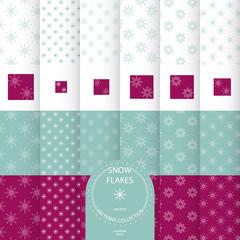 CHRISTMAS PATTERN COLLECTION. SNOW FLAKES EDITION.
contains modifiable elements.