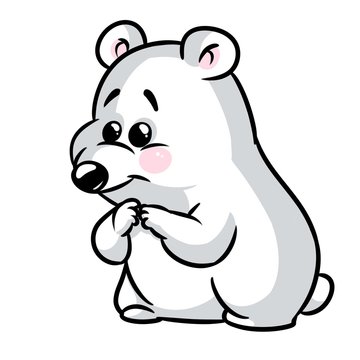 White Polar Bear cartoon illustration isolated image