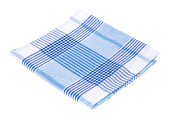 Blue kitchen cloth on white background