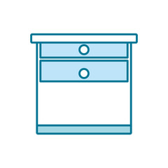 flat line colored  desk over white background  vector illustration