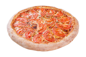 italian pizza on white background isolated