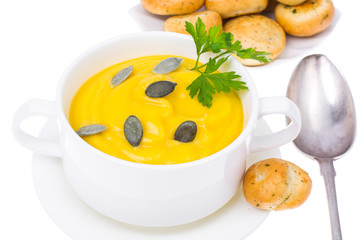 Pumpkin carrot cream soup