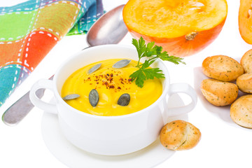Pumpkin carrot cream soup