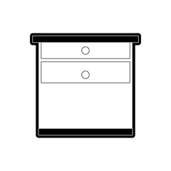 flat line monochromatic desk over  white  background  vector illustration