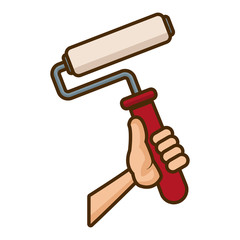 Rolling paint brush icon vector illustration graphic design