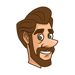 Adult man face cartoon icon vector illustration graphic design
