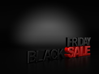 3d Rendering inscription Black Friday
