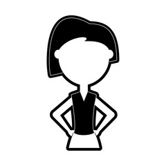 flat line monochromatic teacher  woman over white background  vector illustration