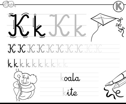 learn to write letter K workbook for kids