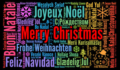 Merry Christmas in different languages word cloud  © Ricochet64