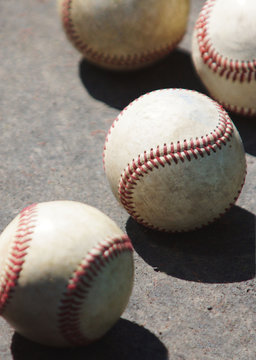 Close-up of baseballs