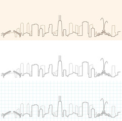 Obraz premium Chicago Hand Drawn Skyline