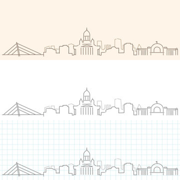 Helsinki Hand Drawn Skyline