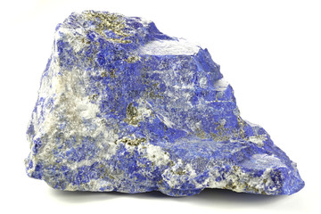 Lapis lazuli from Afghanistan isolated on white background