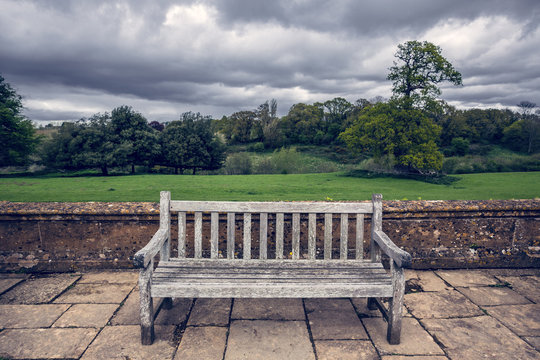 park background with bench
