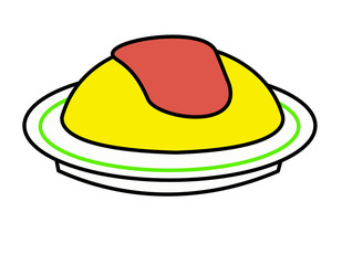 オムライス(色、線)