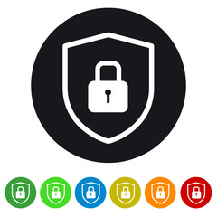 Security shield or virus shield lock icon for apps and websites