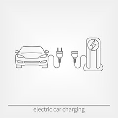 Car charging station icon