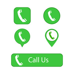 Call green web buttons for website or app. Vector eps10.