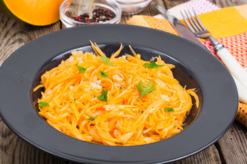 Vegetarian food from seasonal vegetables, pumpkin dishes