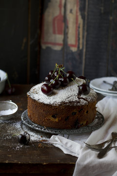 Cherry cake on cooling wrack
