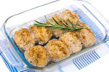 Meat balls baked in the form